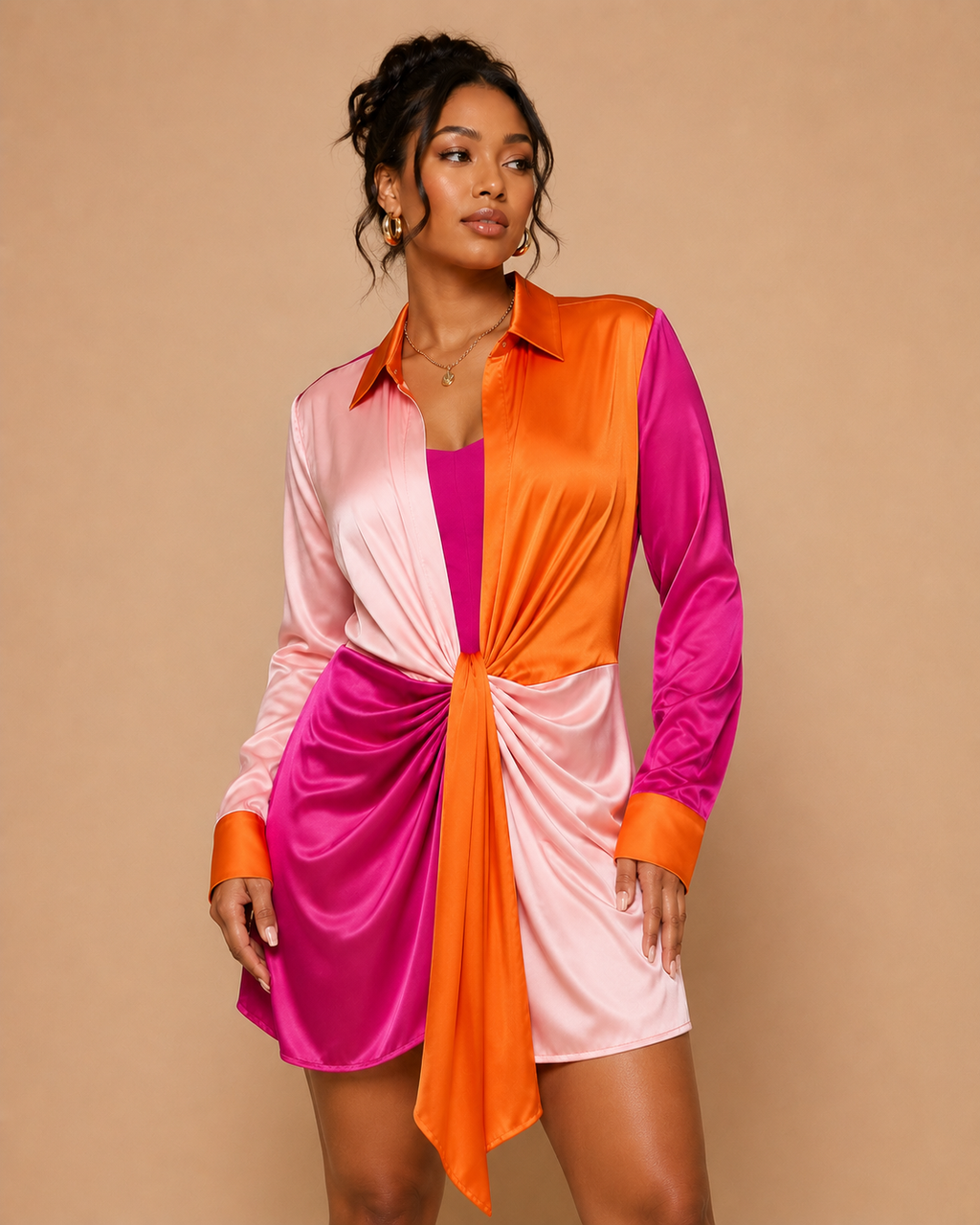 Sunset Theory Satin Mini Dress
